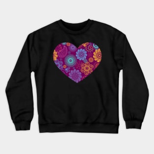 Pretty Heart Paisley Flower Dot Leaf Pattern Crewneck Sweatshirt